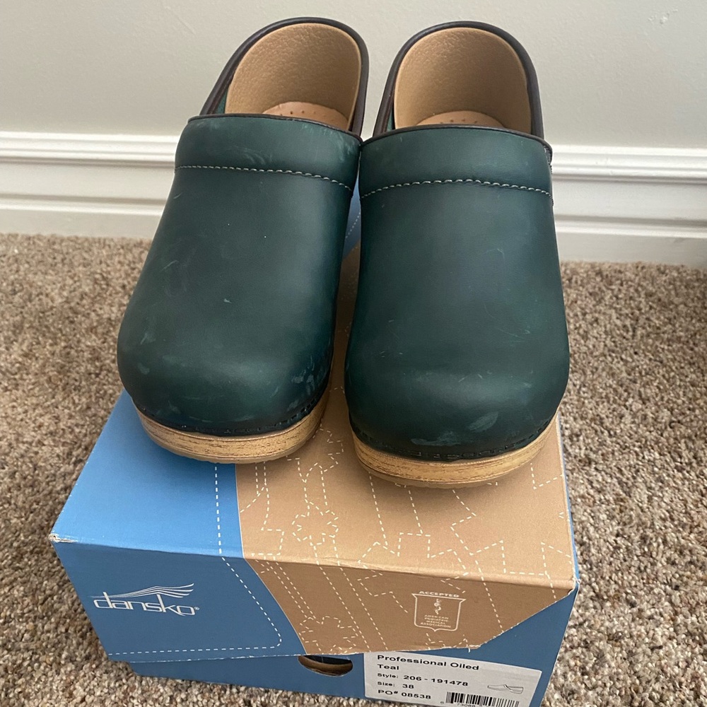 Dansko Professional Oiled Teal clogs